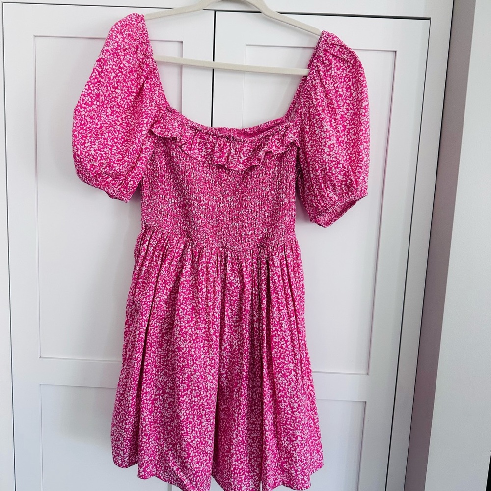 Women size large Abercrombie pink floral dress
